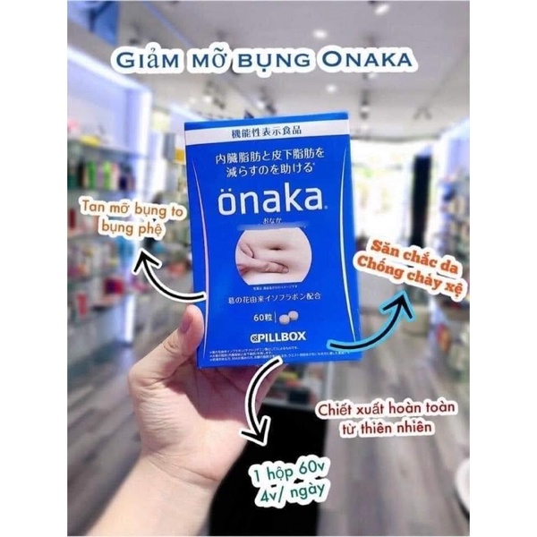 [Hàng Nhật_đủ bill]Viên Giảm mỡ bụng Onaka 60v Date 2025 Chính Hãng Nhật Bản