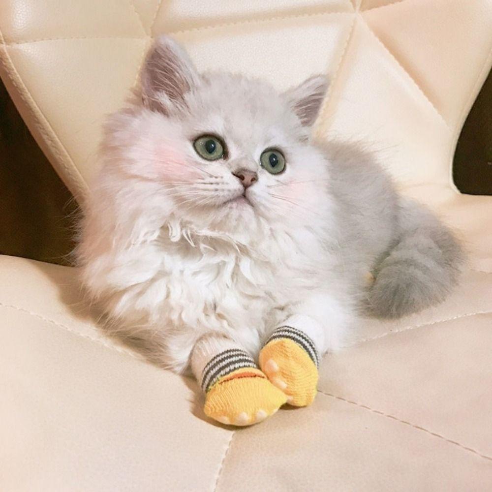 Đôi Vớ Chống Trượt Mềm Mại Thoáng Khí Giữ Ấm Cho Thú Cưng Ốp