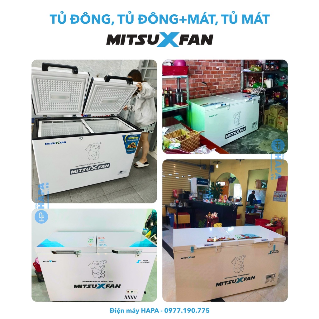Tủ Đông Cao Cấp MITSUXFAN MF1-6666WWEI 650 Lít, 01 Ngăn, Tủ Lạnh Cấp Đông Inverter Tiết Kiệm Điện - Hàng Chính Hãng