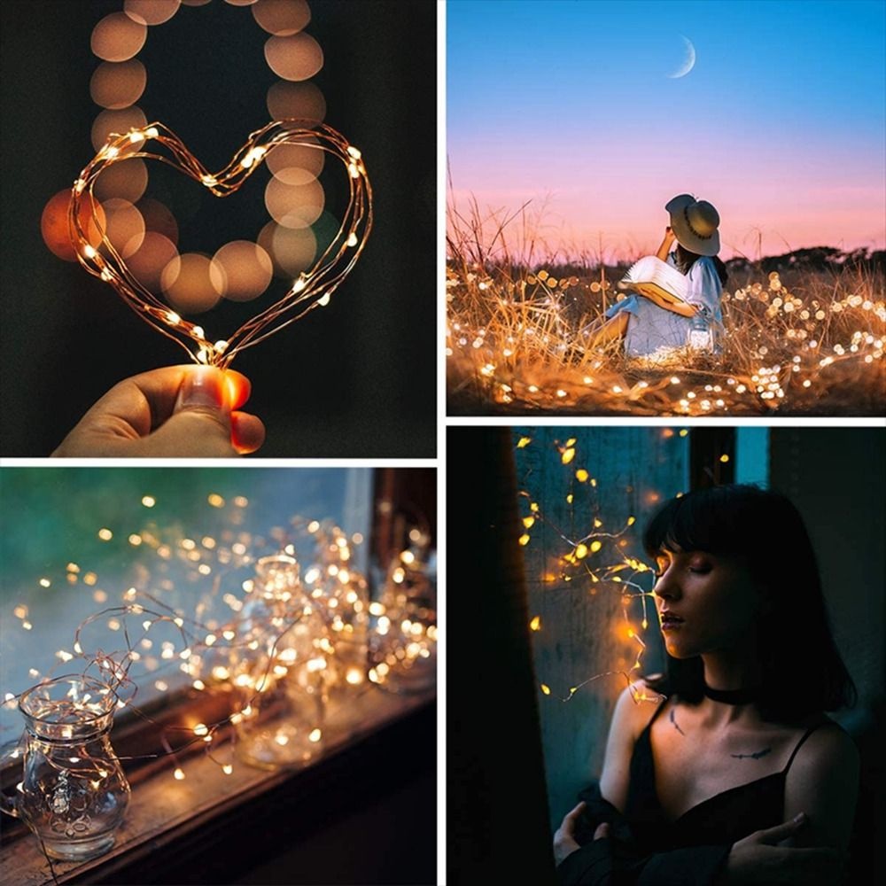 Dây Đèn LED Bằng Đồng 8 Màu Trang Trí Giáng Sinh