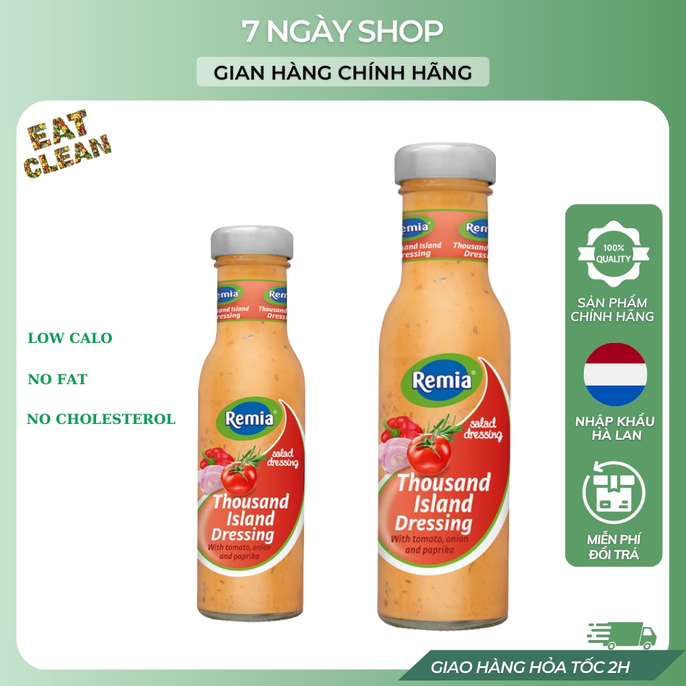 Sốt Salad Eat Clean Remia Thousand Island Dressing 7NgayShop 250ml Nhập Khẩu Hà Lan Date 2024, Sốt Salad Tỗng Hợp