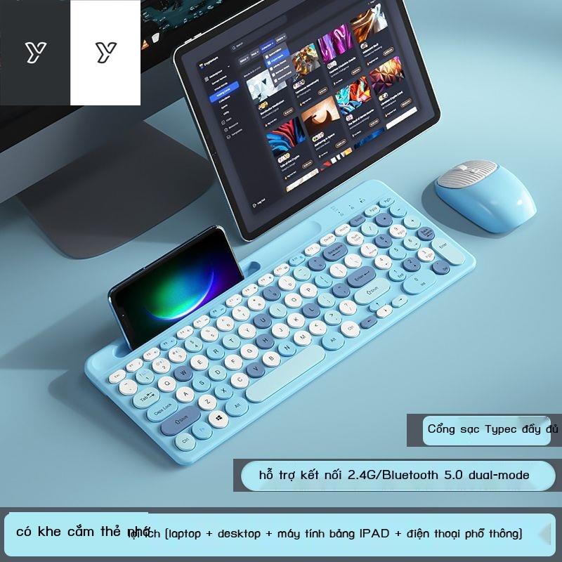 ♚♙Bộ Chuột Bàn Phím Không Dây Bluetooth Sạc Máy Tính Xách Tay Ipad Điện Thoại Bảng Apple Đa Năng