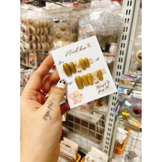 móng giả xanh mix xà cừ