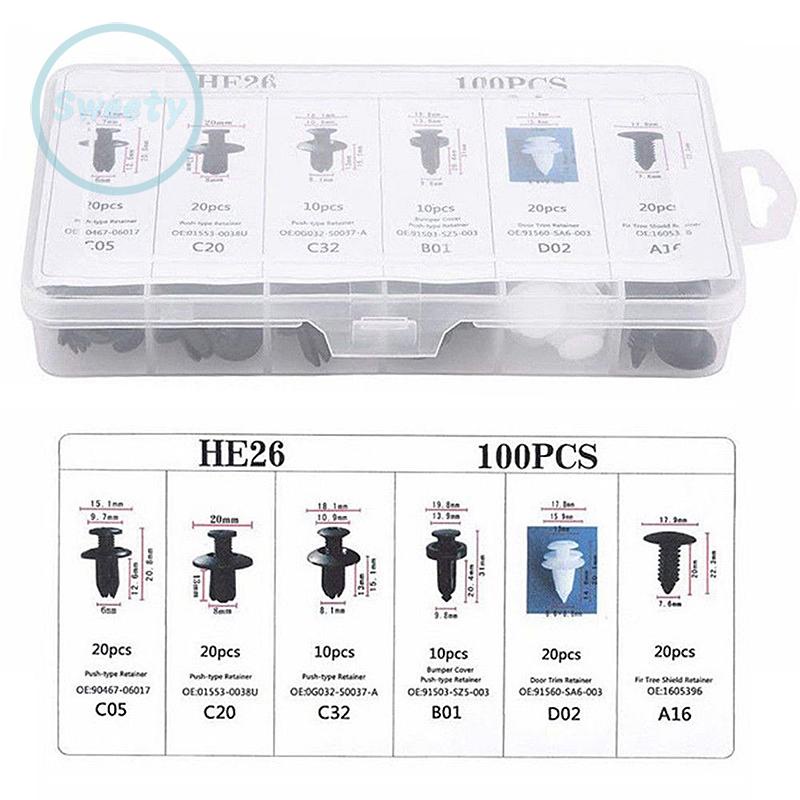 【SWTDRM】【Fast Delivery】100pcs Car Body Shield Push Pin Rivet Retainer