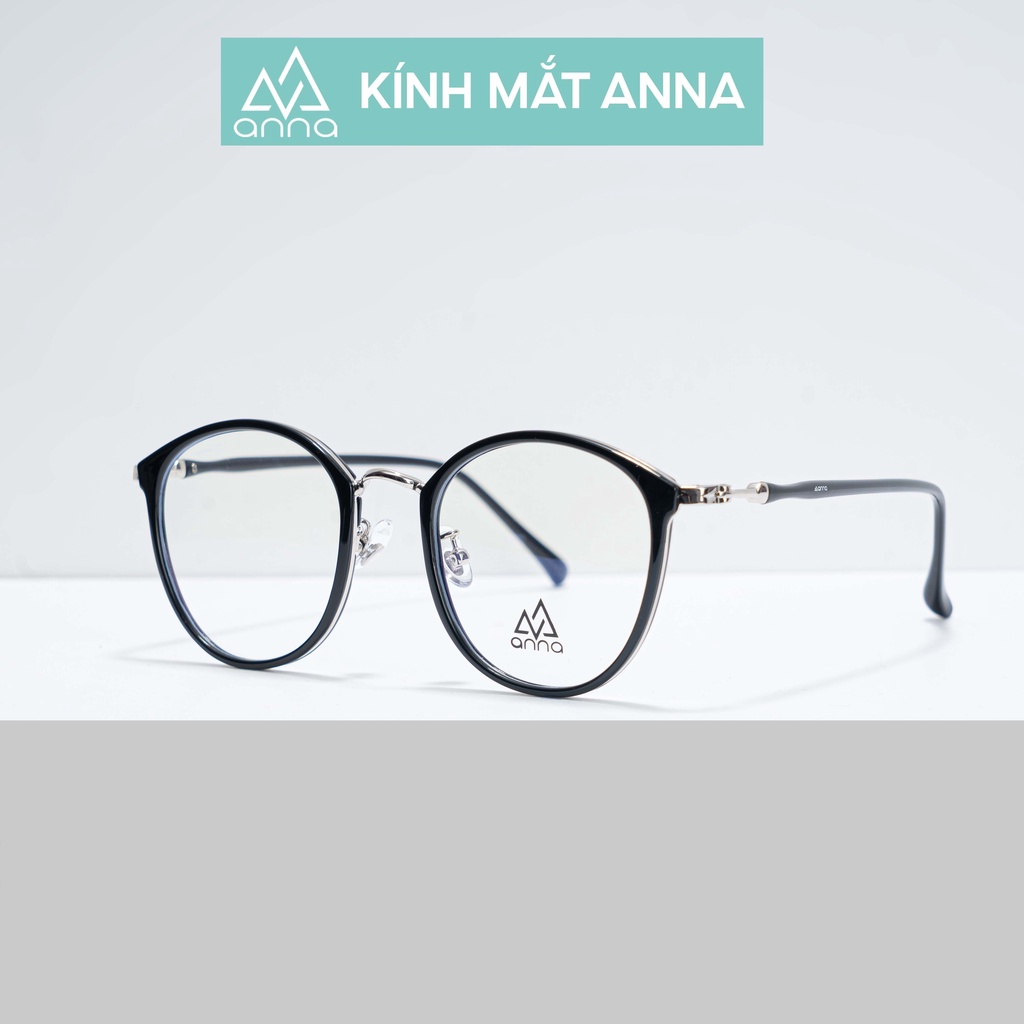 Gọng kính mắt thời trang ANNA nam nữ dáng tròn chất liệu kim loại cao cấp 420CN003