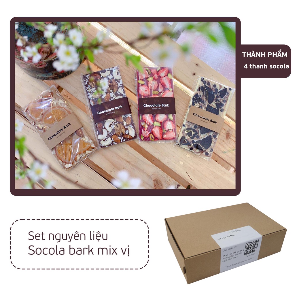 Set nguyên liệu làm Socola bark mix vị