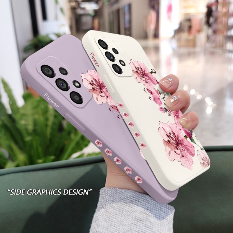 Ốp Lưng Silicone HìNh Hoa ĐàO Cho Samsung Galaxy A73 A53 A33 A23 5G