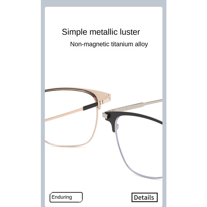 Kính Nửa Gọng Chống Ánh Sáng Xanh Thời Trang Cho Nam