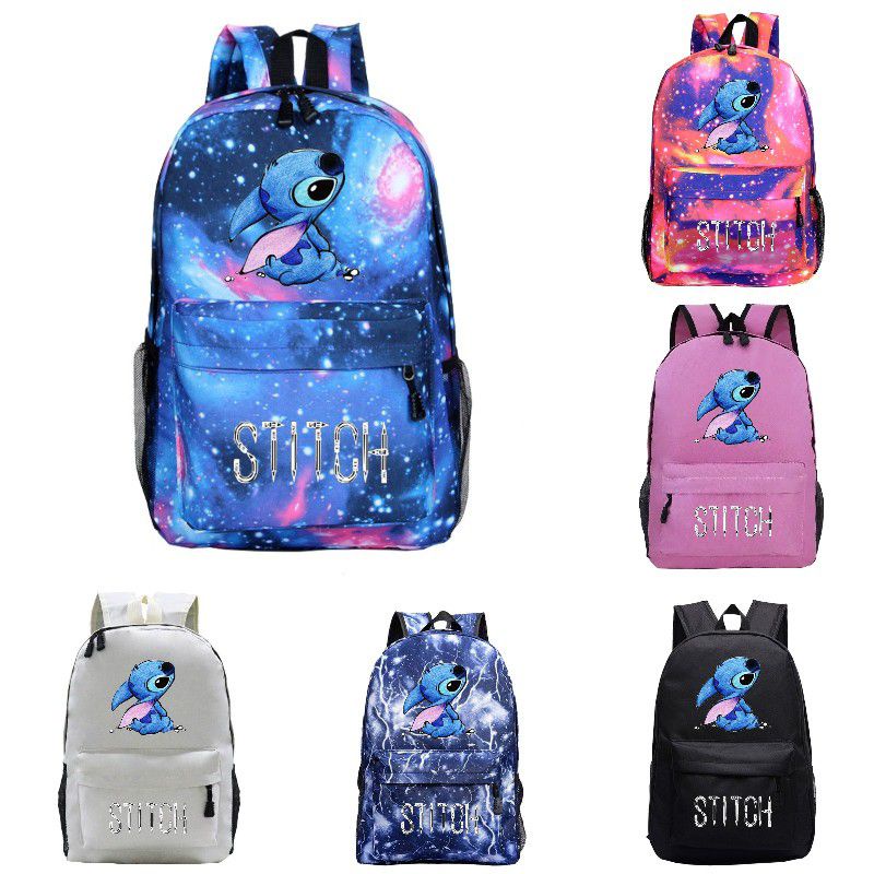 DISNEY Ba Lô Đi Học / Du Lịch Chống Thấm Nước In Hoạt Hình Lilo & Stitch Dễ Thương Cho Bé
