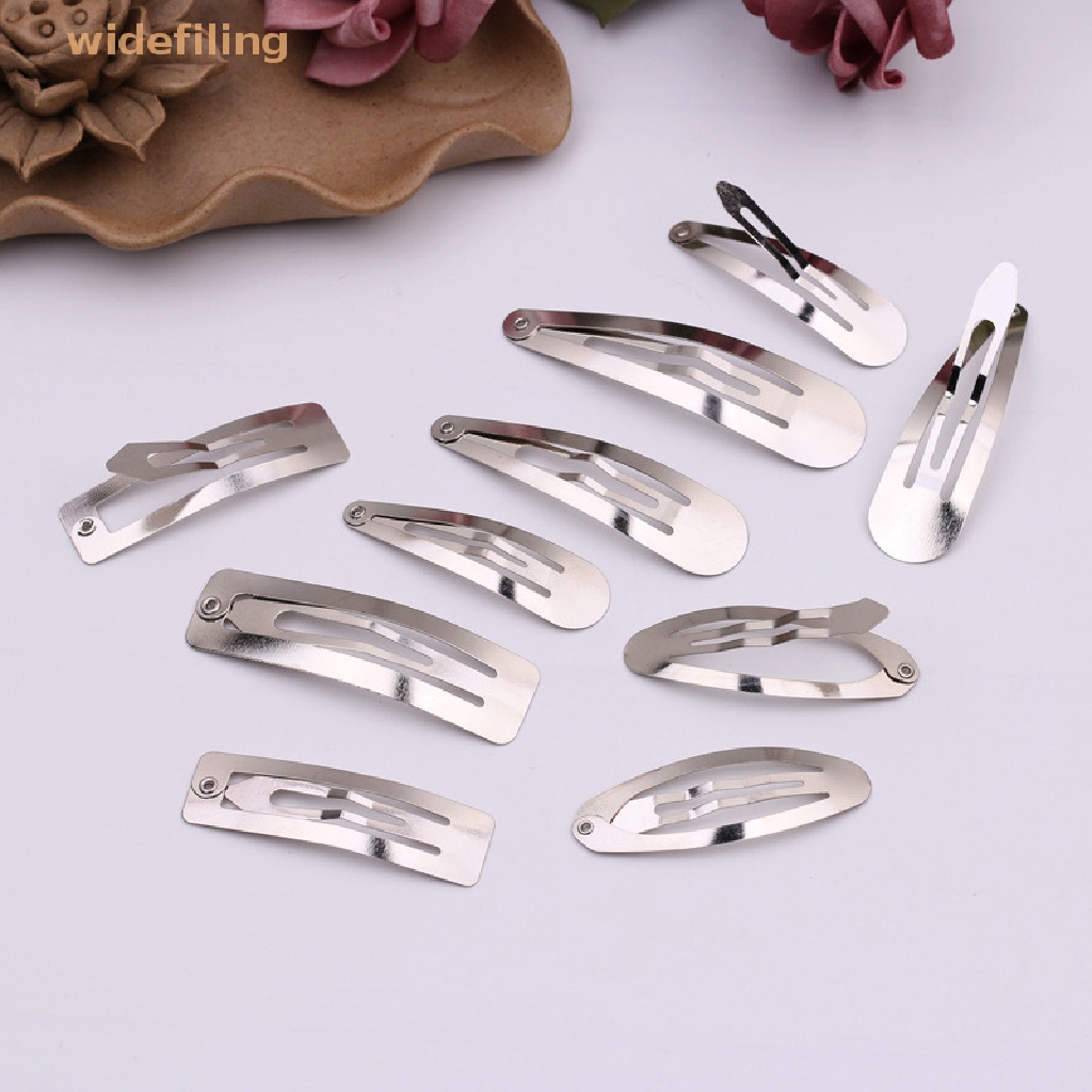 Set 50 Kẹp Tóc Kim Loại Màu Vàng / Bạc / Đen Đơn Giản Phụ Kiện Làm Thủ Công Cho Nữ