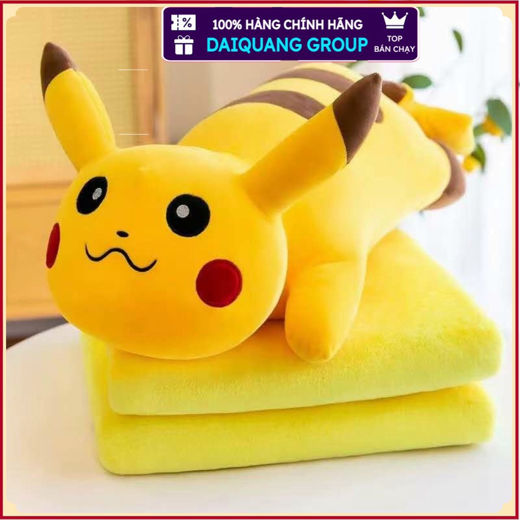 Bộ chăn gối 2 trong 1 hình Pikachu hoạt hình đáng yêuDAIQUANGGROUPBộ Chăn Gối Văn Phòng PIKACHU Cute Ngộ Nghĩnh