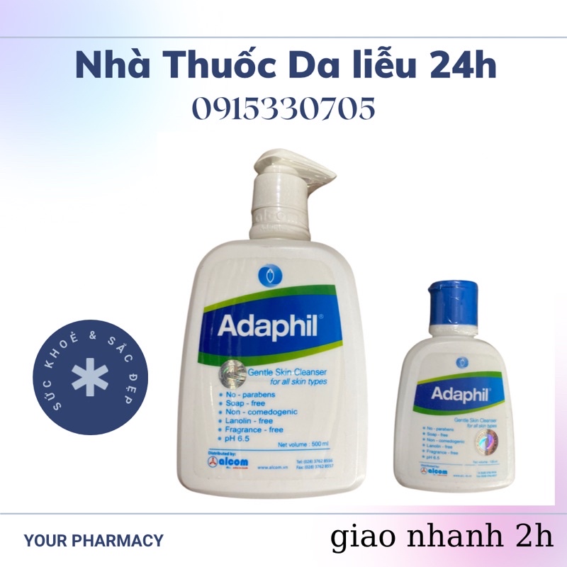 Sữa rửa mặt Adaphil 125ml và 500ml