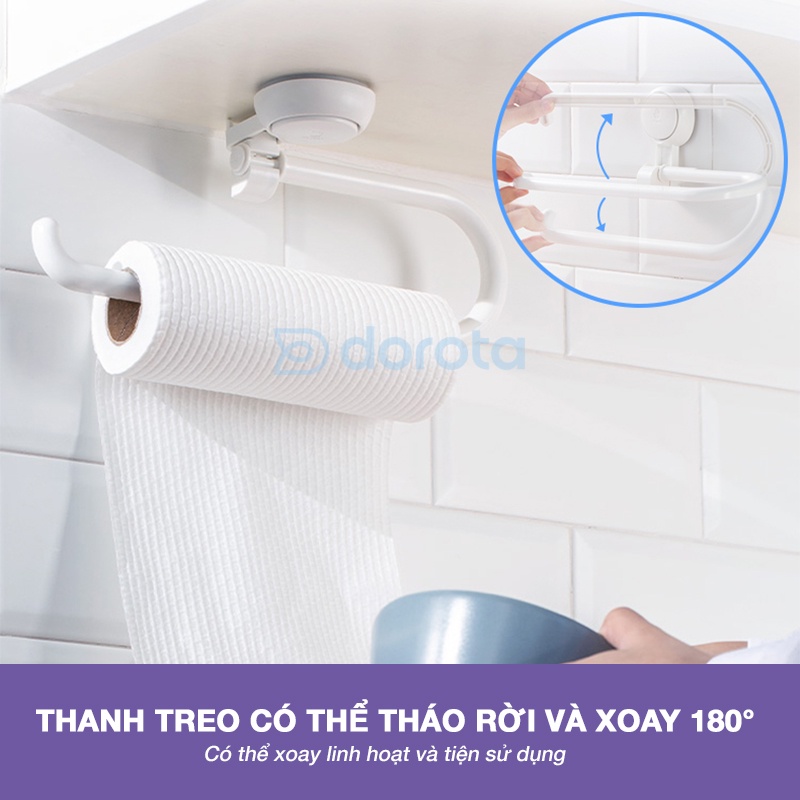 Giá treo khăn bếp DOROTA kitchen paper để khăn giấy lau tay màng bọc thực phẩm đa năng AW630