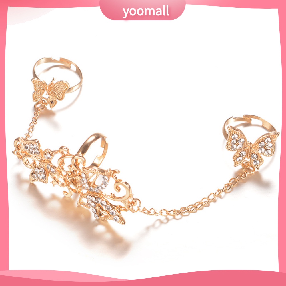 Nhẫn Hình Bướm Rỗng Đính Đá Có Thể Điều Chỉnh Kích Cỡ Thời Trang Dành Cho Nữ