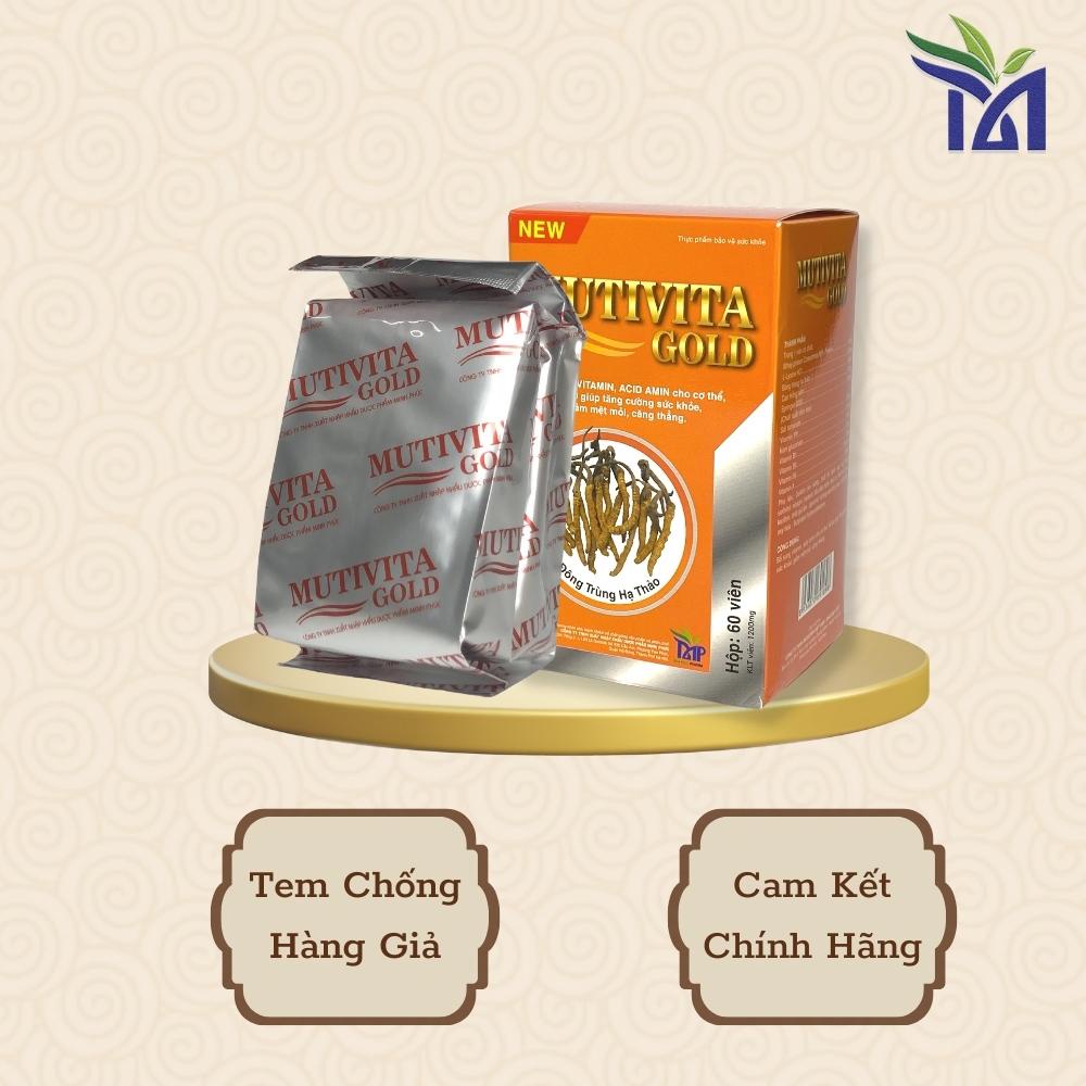 Viên Uống Đông Trùng Hạ Thảo Vitamin Tổng Hợp MUTIVITA GOLD 60 Viên Bồi Bổ Sức Khỏe, Tăng Sức Đề Kháng