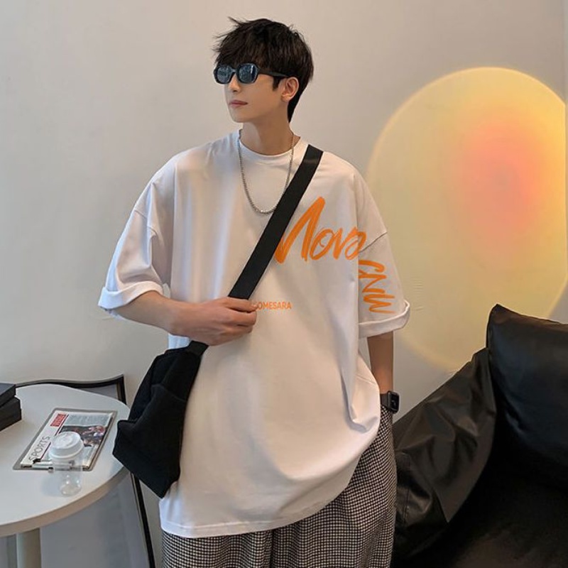 Áo Thun 100% Cotton Tay Ngắn Dáng Rộng Thời Trang Mùa Hè Cho Nam Giới
