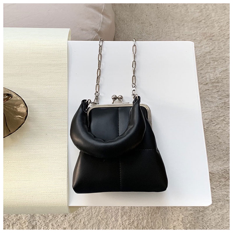 MISCHA Túi Đeo Chéo Vai Bằng Da PU Màu Trơn Thời Trang Hàn Quốc