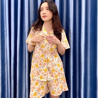 Bộ mặc nhà ngắn tay bộ ngủ pijama hoạ tiết dễ thương
