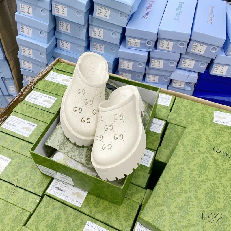 Dép Sục nhựa gucci đế cao