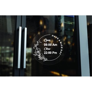 decal giờ mở cửa
