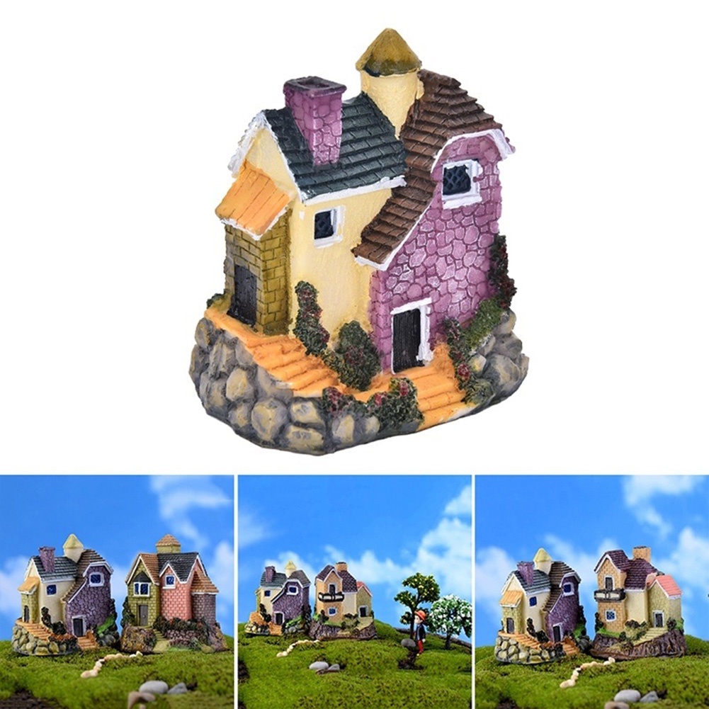Đồ trang trí Ngôi Nhà Mini Bằng Nhựa Resin Trang Trí Tiểu Cảnh