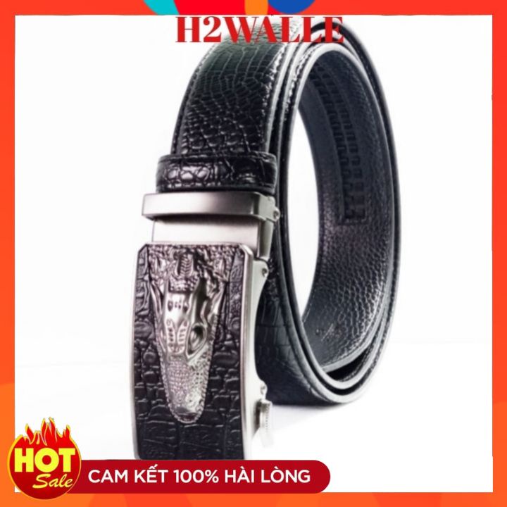 Thắt lưng nam dập vân cá sấu bảo hành 12 tháng mặt khóa tự động sang trọng đẳng cấp mẫu mã đa dạng