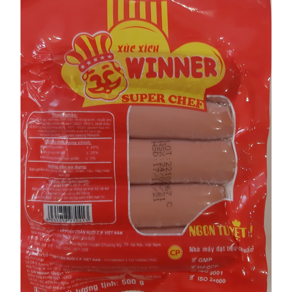 Xúc xích winner 10 500g/1 túi