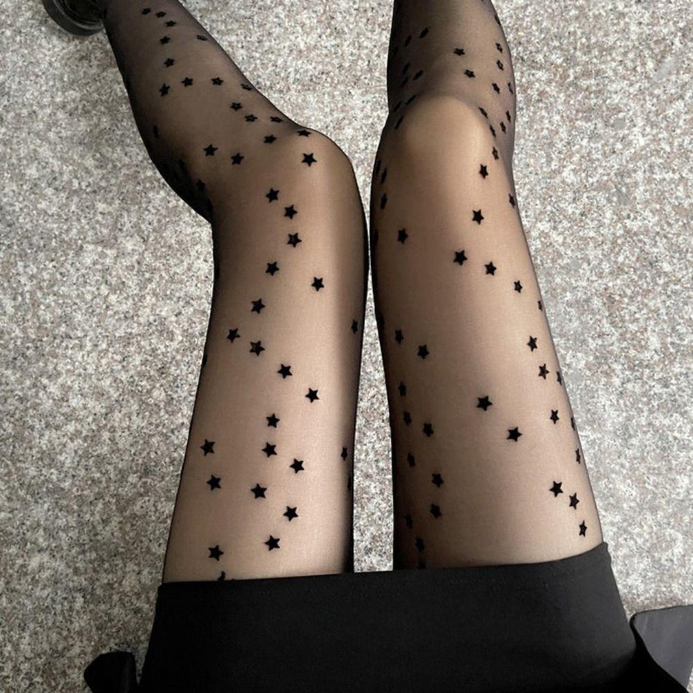 Quần Tất Hai Dây Nylon Thoáng Khí In Họa Tiết Ngôi Sao Ngọt Ngào WMES15H Cho Nữ