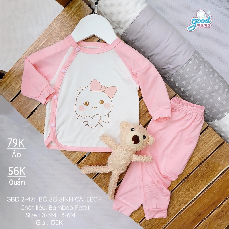 [good mama] Bộ quần áo dài tay cho bé trai bé gái Sơ sinh chính hãng goodmama