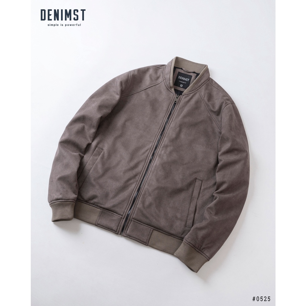 Áo bomber da lộn 2 lớp DENIMST 0525, áo khoác da lộn đơn giản, form tới 90kg