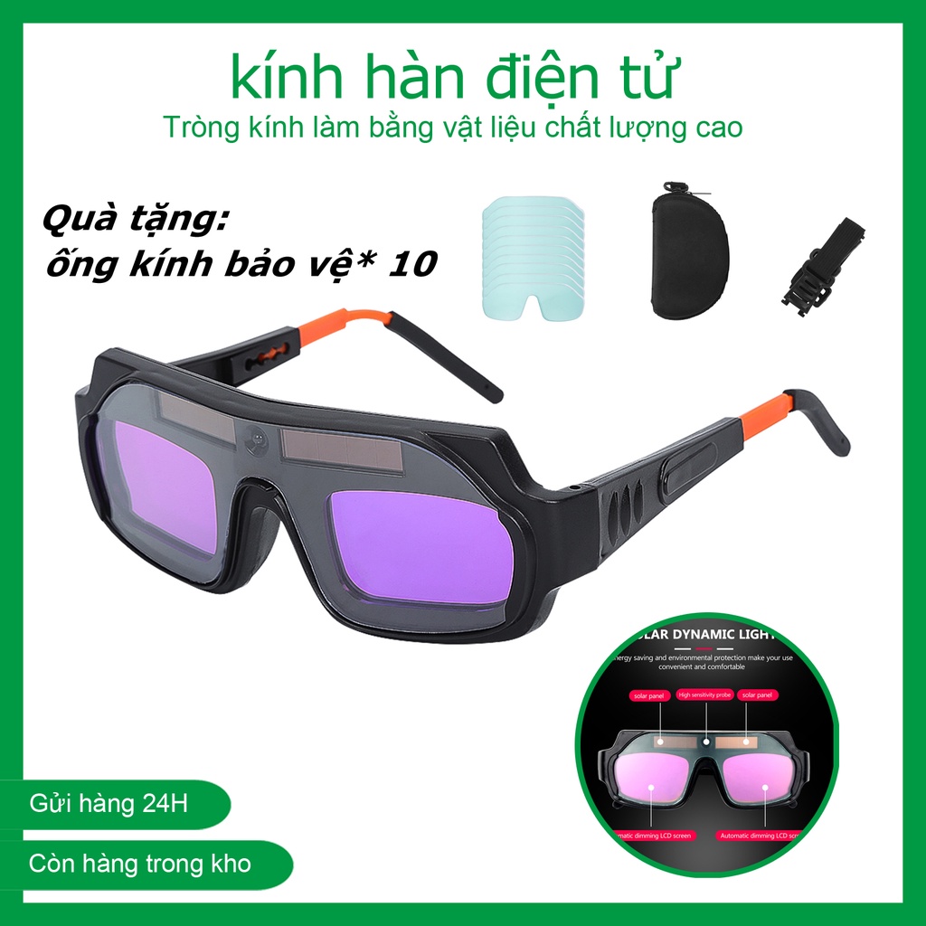 kính hàn điện tử TX012S,Kính hàn tự động làm tối chống chói cho thợ hàn hồ quang Argon,Tặng 10 ống kính