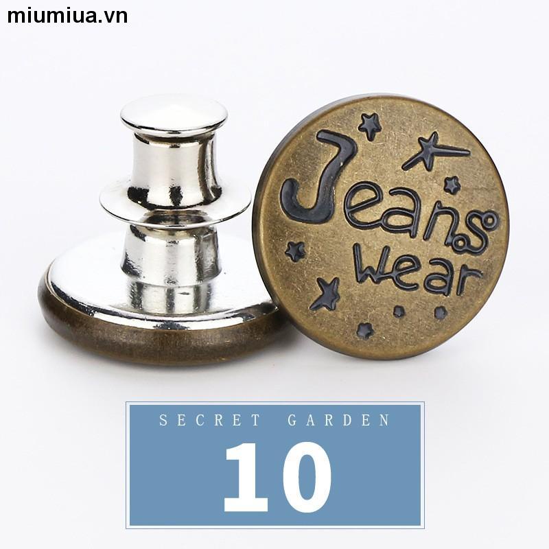 miumiuaNút cài quần jean bằng kim loại có thể tháo ra và điều chỉnh tiện lợi cho nữ