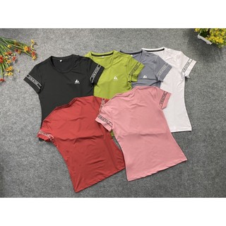 Aó Thun Nữ Thể Thao Thun Lạnh Poly Co Giãn 4 Chiều