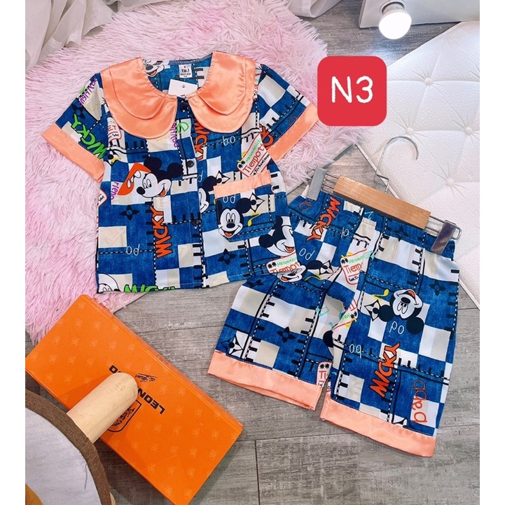 Bộ pijama áo cộc quần lửng sz 8-21kg