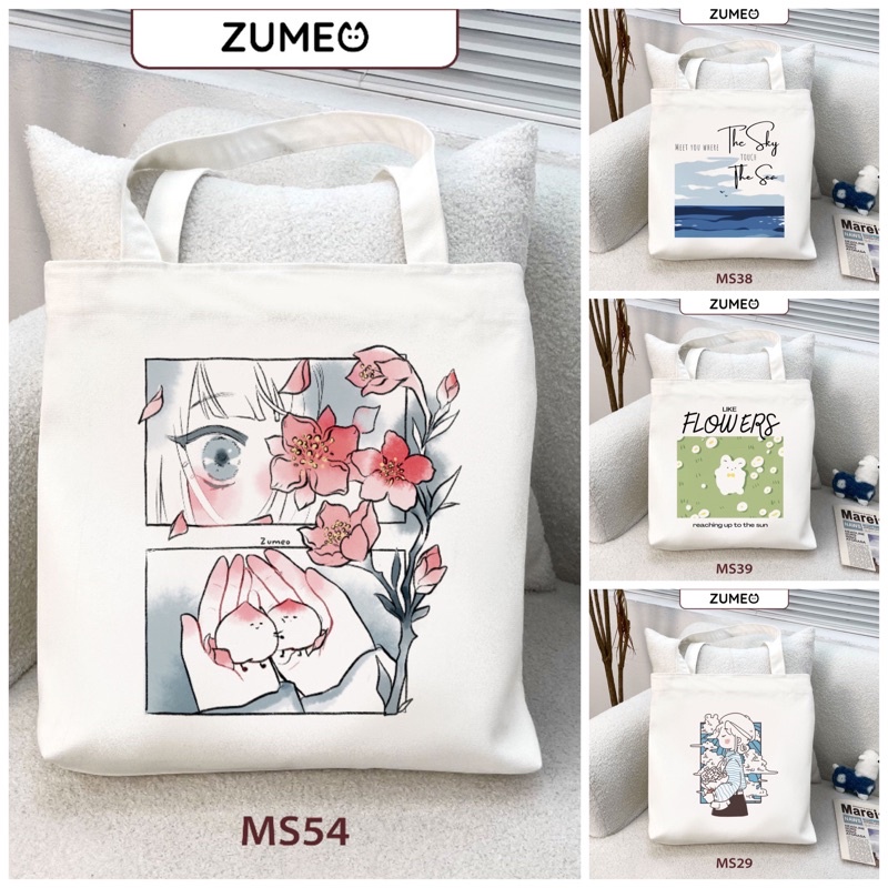 [LỖ STORE] Túi tote, Túi vải canvas Zumeo mẫu tổng hợp MS25-54