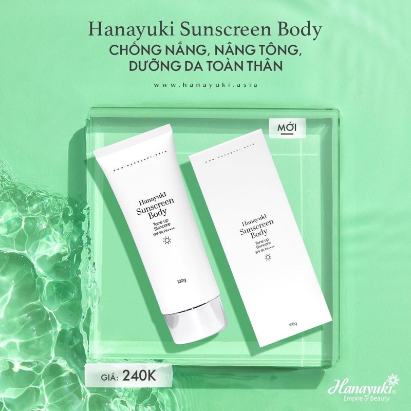 Kem Chống Nắng Body Hanayuki Nâng Tông Toàn Thân Hanayuki Sunscreen Body 100gr