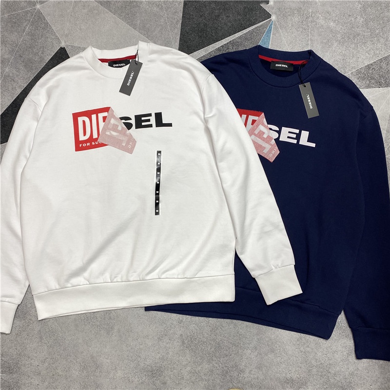 Áo Sweater Cổ Tròn Dáng Rộng In LOGO Diesel Kiểu Cổ Điển Thời Trang Thu Đông Cho Nam