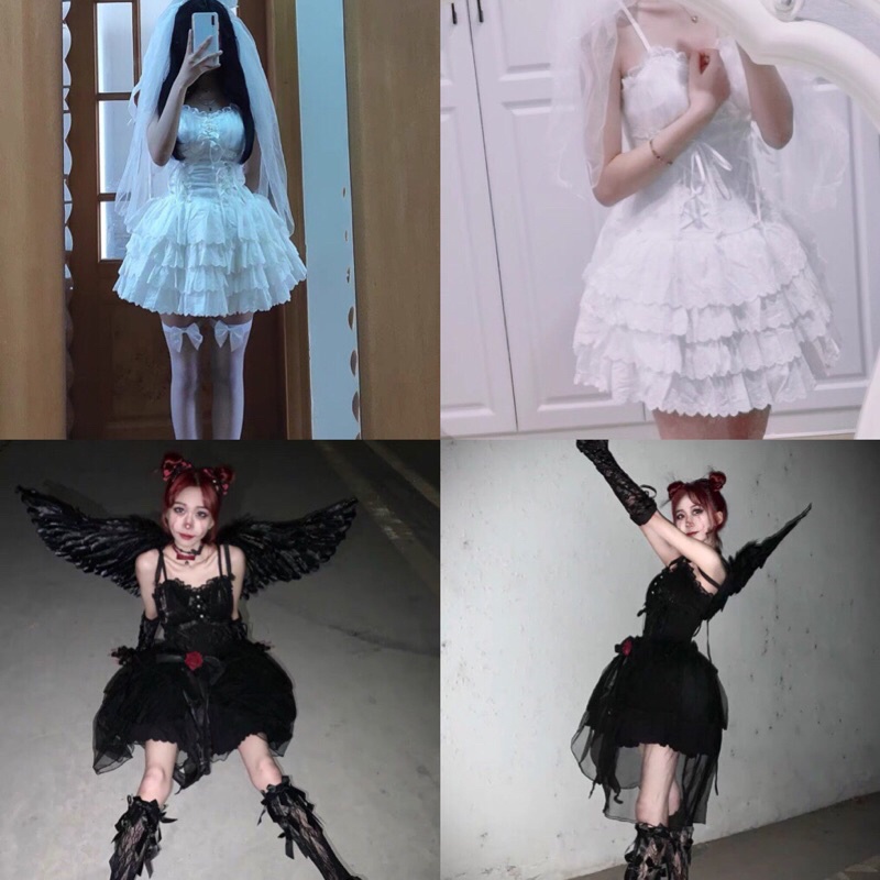 YAS0413-Váy JSK lolita hoa hồng