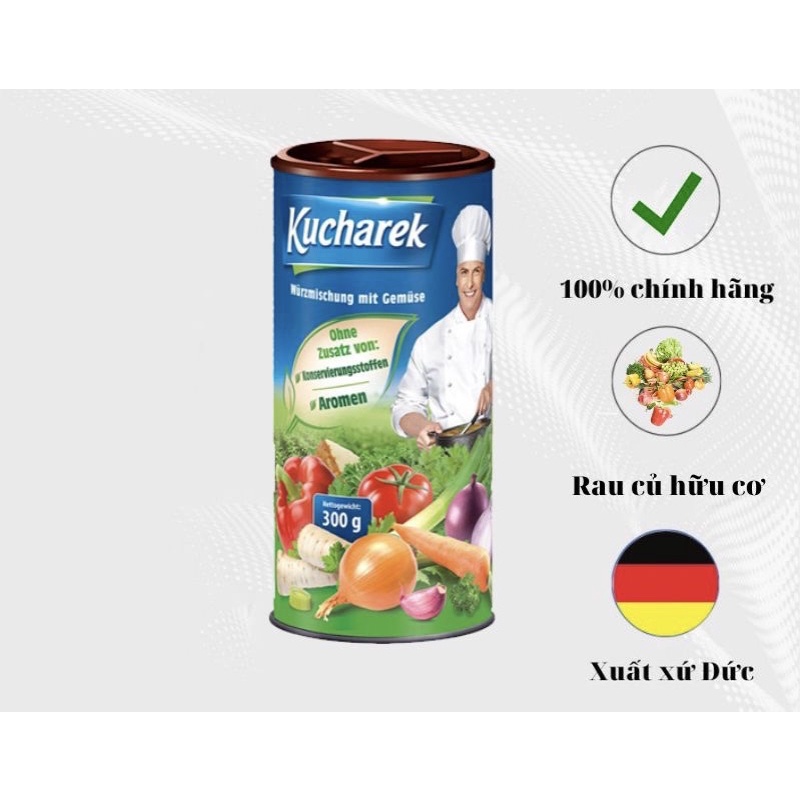 Hạt Nêm Rau Củ Hữu Cơ KUCHAREK 300g Nhập Khẩu Đức cho bé ăn dặm, người lớn ăn kiêng