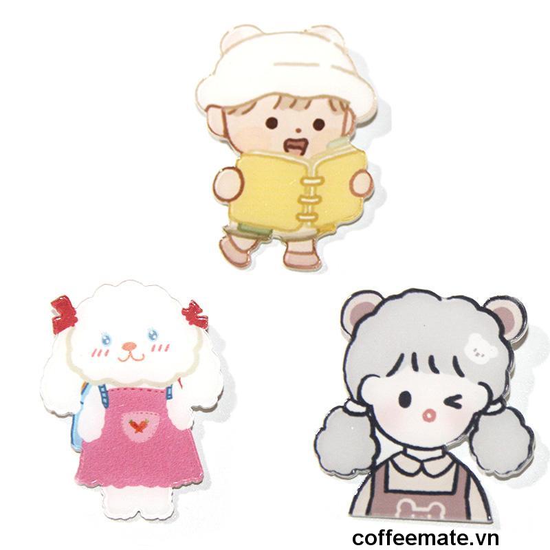 【coffeemate】⚡ Acrylic Trâm Sáng Tạo Hoạt Hình Dễ Thương Thổ Cẩm Túi Cá Tính Quần Áo Phụ Kiện Huy Hiệu