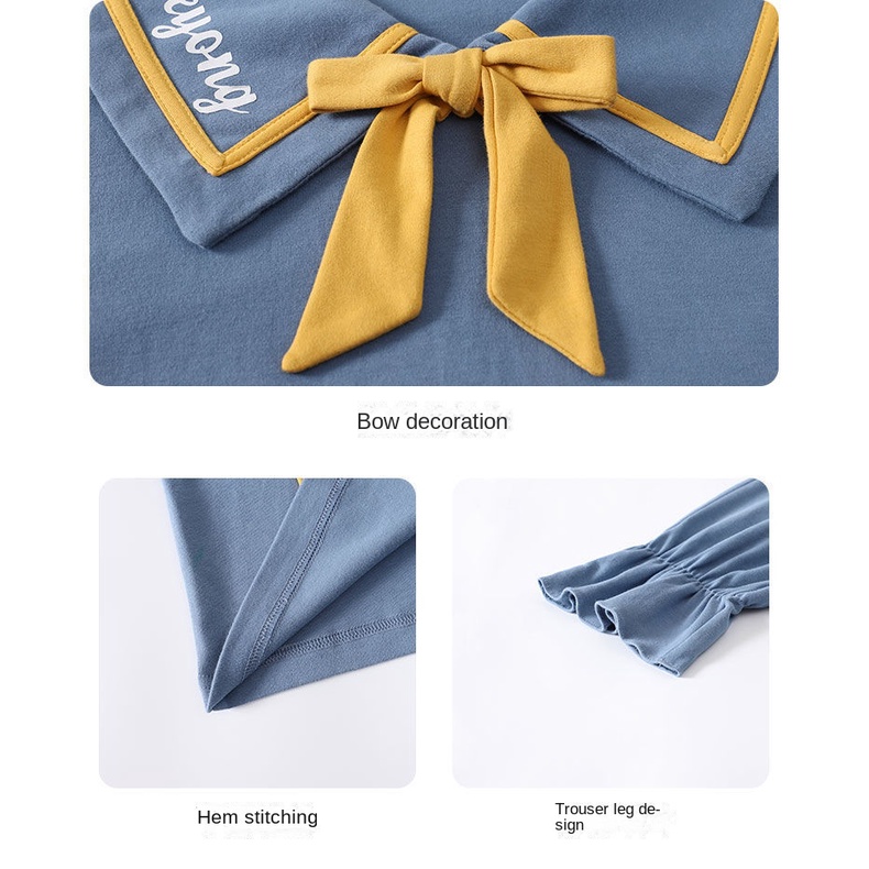 Bộ Đồ Ngủ Tay Dài Chất Liệu Cotton Nguyên Chất In Họa Tiết Hoạt Hình Dễ Thương Thời Trang Cho Nữ