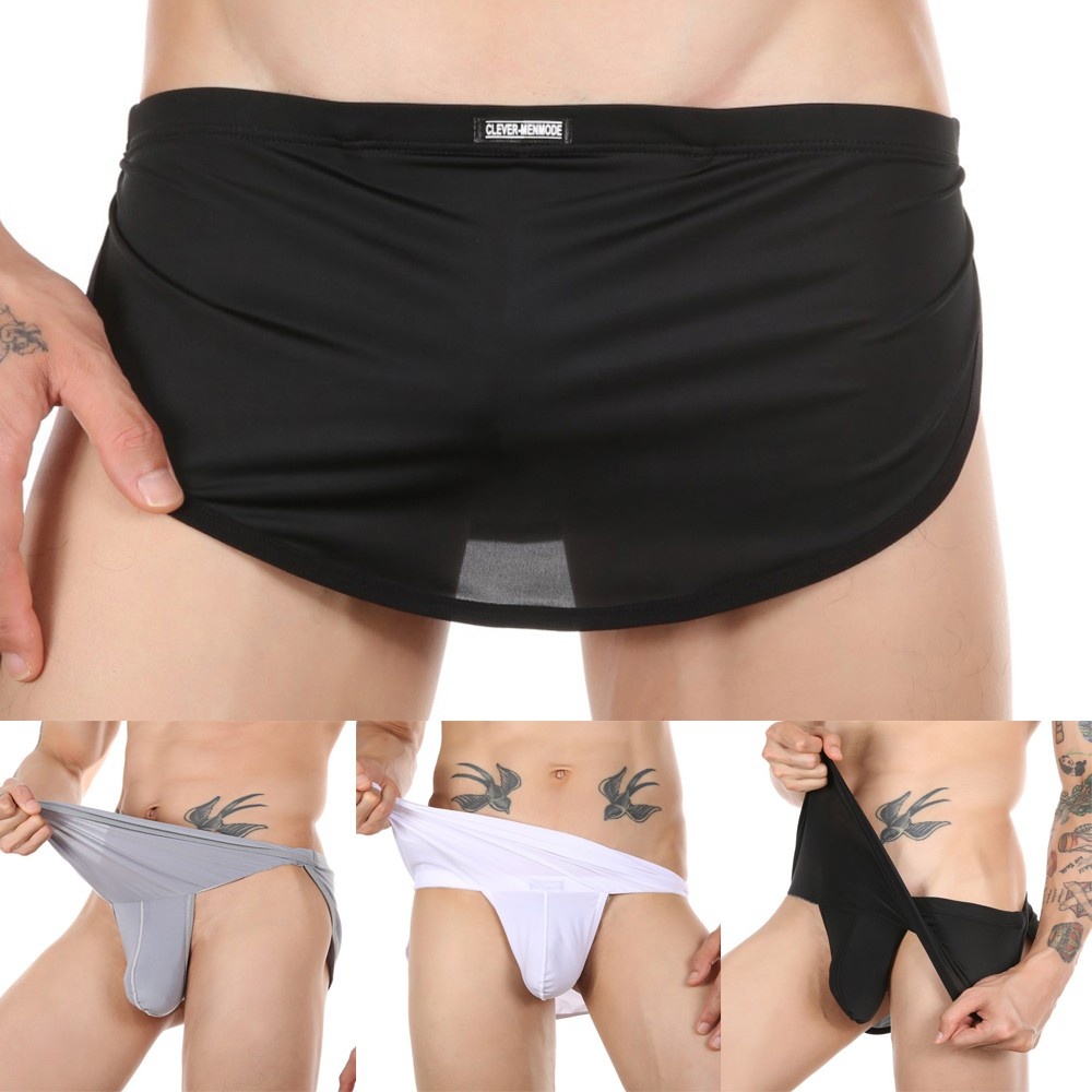 Men Sexy Ice Silk Comfy Breathable Soft Adult Underwear Briefs Shorts Underpants