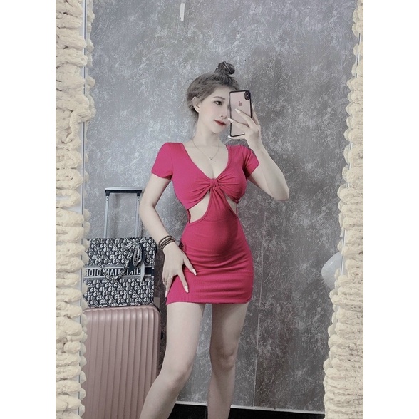 Đầm Ôm Body Khoét Eo Chất Dày Dặn Cá Tính (Ảnh Tự Chụp)