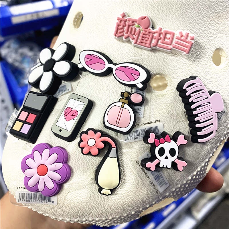 Kẹp Tóc / Lọ Hoa / Điện Thoại / Kính Mát Hình Đầu Lâu Màu Hồng Crocs Bằng PVC FZL94