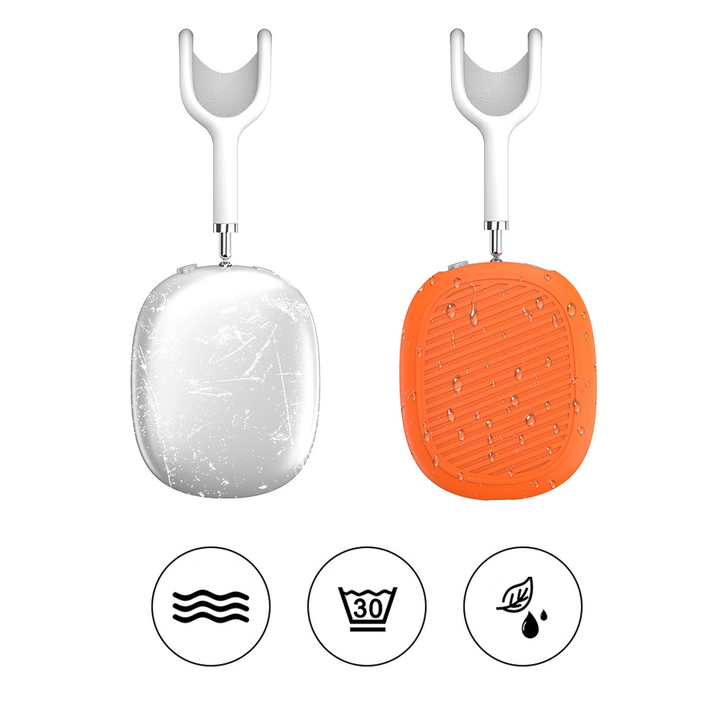 Vỏ Bảo Vệ Hộp Sạc Tai Nghe Airpods Max Không Dây Bằng Silicon Màu Trơn Chống Trầy Xước