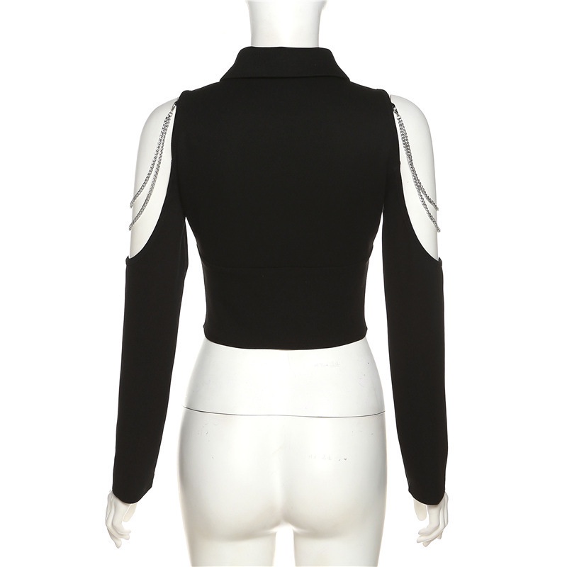 DUNEA Áo Sơ Mi Tay Dài Cổ Polo Có Dây Kéo Dành Cho Nữ