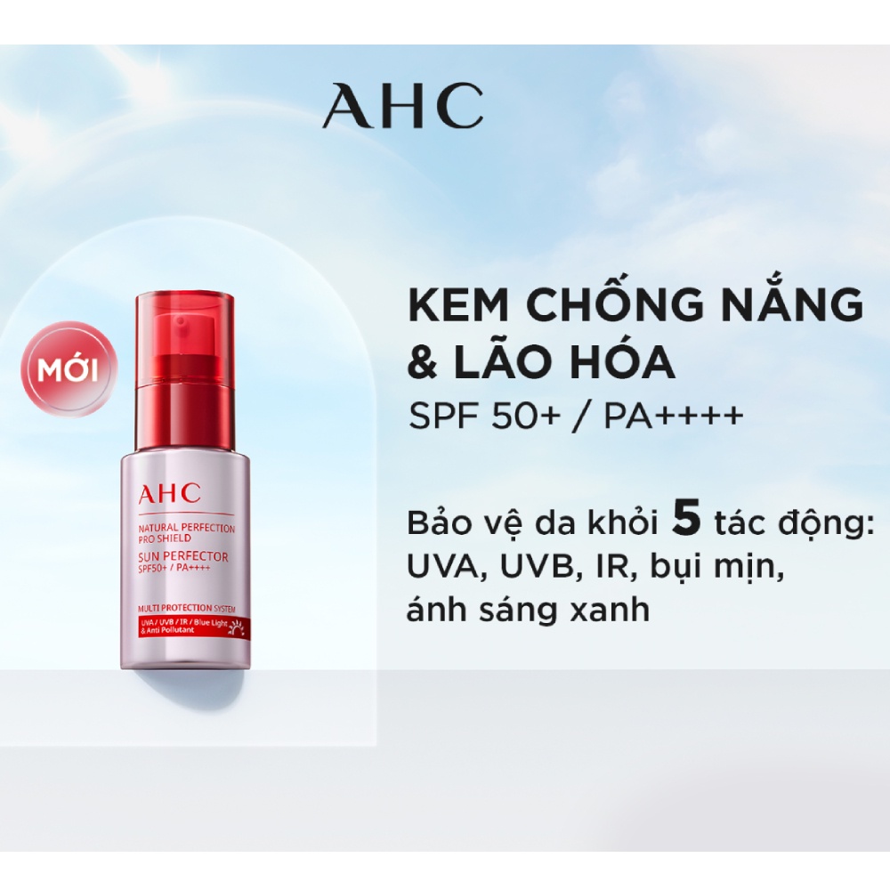 Tinh Chất Chống Nắng Ngừa Lão Hóa Da AHC Natural Perfection Pro Shield Sun Perfector SPF50+ PA++++ 40ml