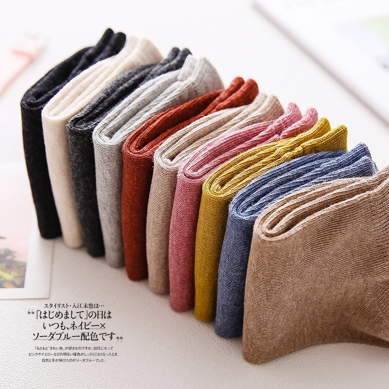 Tất trơn nam nữ cổ ngắn cao cấp Unisex Pastel chất liệu Cotton chống hôi chân