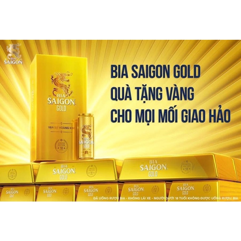 Bia Sài Gòn gold thùng 18 lon x330ml