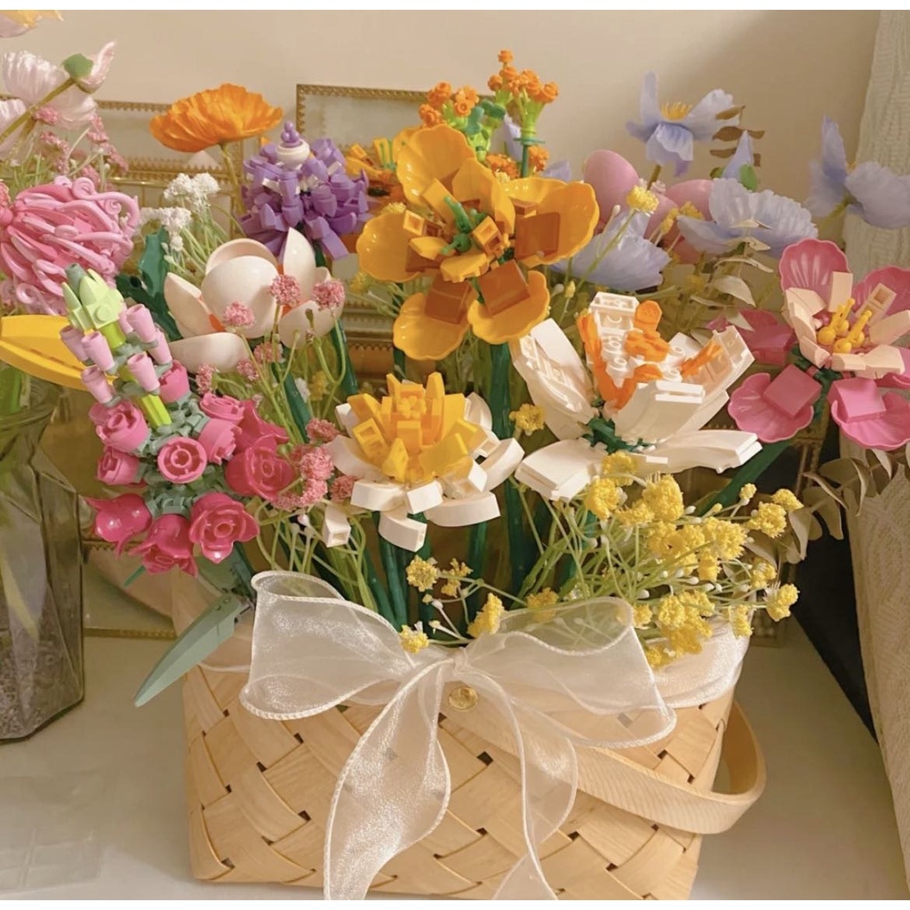 Bộ Đồ Chơi Lắp Ráp Lego Hình Bó Hoa Bằng Nhựa Cho Bé